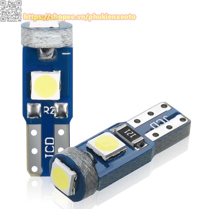 Bóng đèn Led T5 3SMD gắn mặt đồng hồ, demi, xe máy, ô tô DC 12V