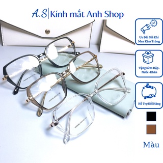 Gọng kính vuông dày dặn thời trang nam nữ chất liệu kim loại 00056