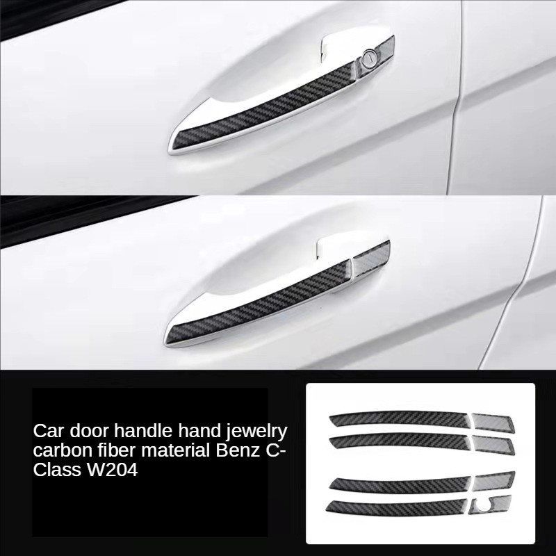 Mercedes W204 Miếng dán trang trí đèn pha xe hơi bằng sợi carbon cho Benz Class C