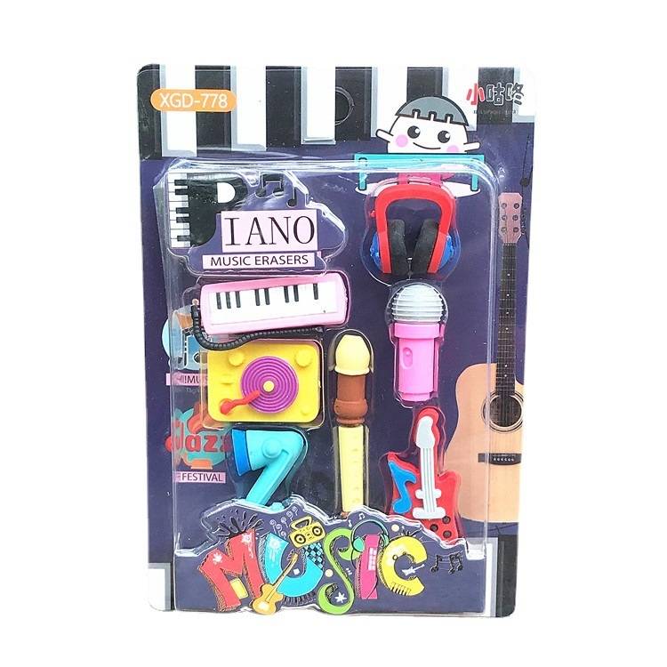 Spot Music Theme Musical Instrument Eraser Music Notes Styling Eraser Musical Instrument Piano Set Supplies Stationery Children