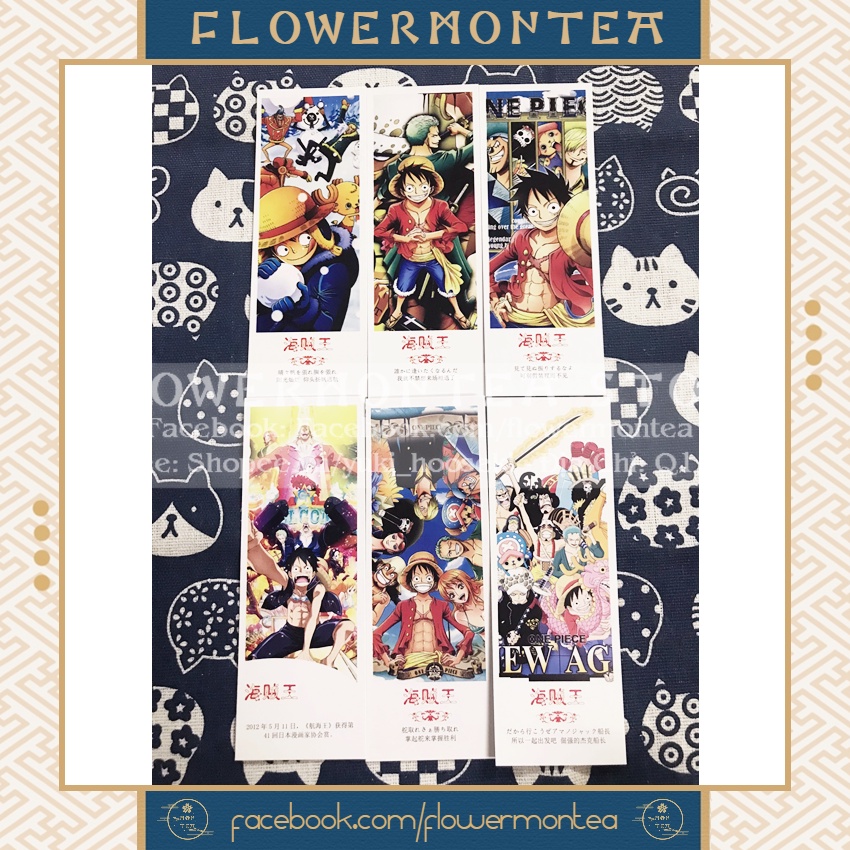 Set 6 Thẻ Đánh Dấu Sách | Bookmark Giấy - One Piece | Đảo Hải Tặc