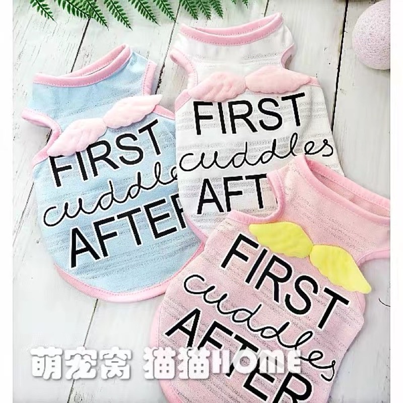 Áo ba lỗ cánh thiên thần màu pastel thời trang cho chó mèo