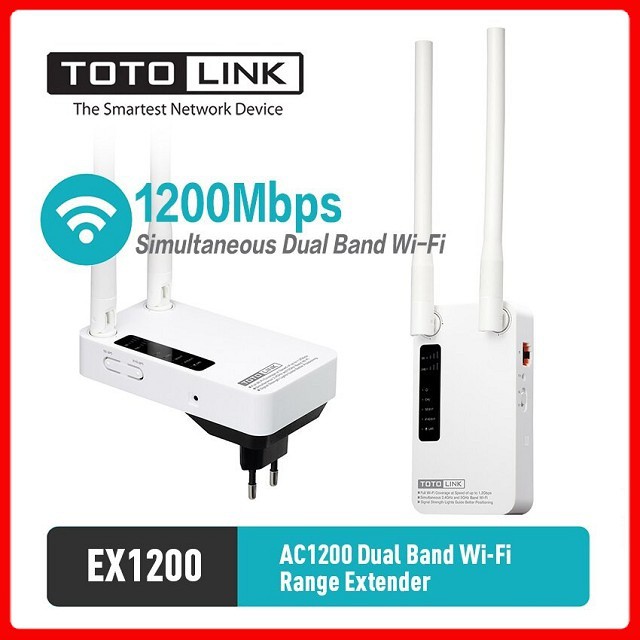 Kích Sóng Wifi Totolink EX1200M Băng Tần Kép Chuẩn AC1200 - Hàng Chính Hãng Bảo Hành 24 Tháng