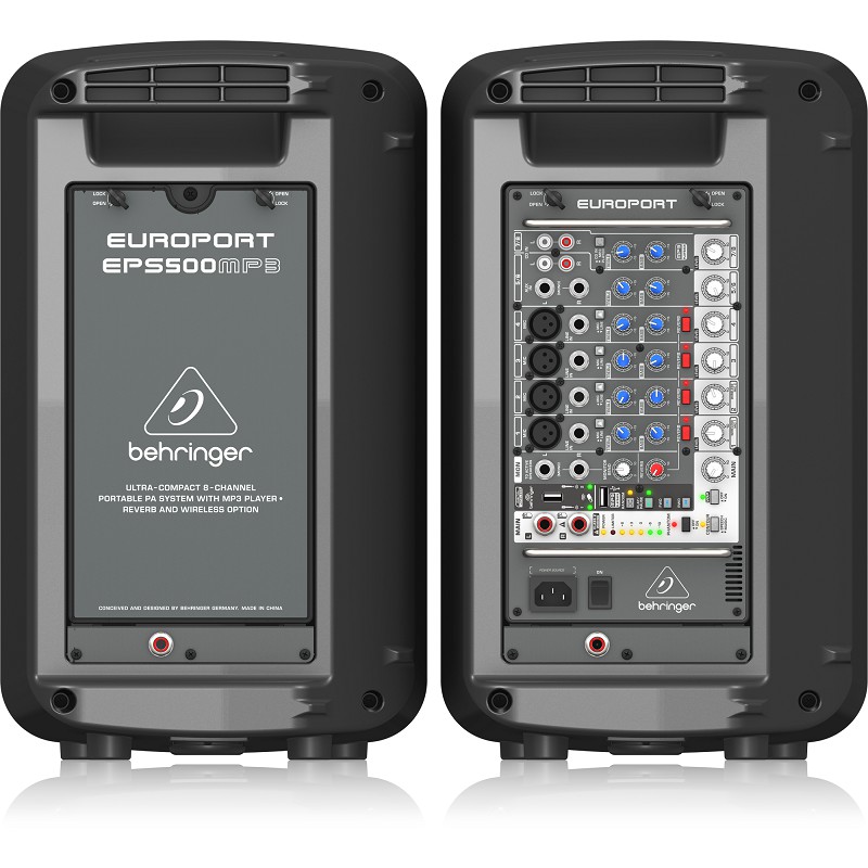 Hệ thông Loa Compact Behringer EPS500MP3- 8 kênh 500 Watts - Kèm Micro và dây jack tín hiệu loa- Giá bán 1 bộ