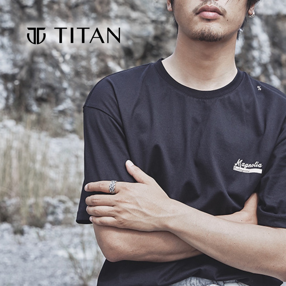 Nhẫn Nam Nữ Thời Trang Thép Đan Freesize HipHop Bụi Bặm Cá Tính Họa Tiết Nan Đan Chéo Màu Bạc Ring Unisex TITAN SHOP