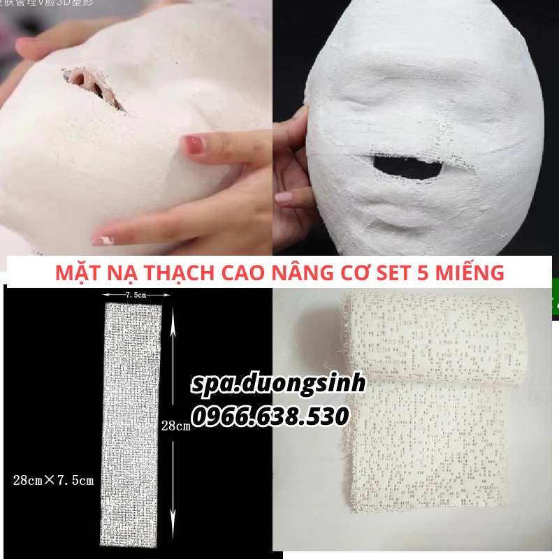 Mặt Nạ Thạch Cao Lụa Nâng Cơ, Mặt Nạ Cứng, Mặt nạ 3D Giúp Căng Da, Thon Gọn Khuôn Mặt - Set 5 miếng