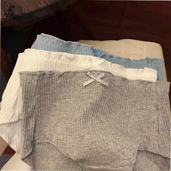 Quần lót cotton vải nhún co dãn 4 chiều, màu sắc nhã nhặn, nhẹ mềm mát giá rẻ dễ thương Minxu Shop 722