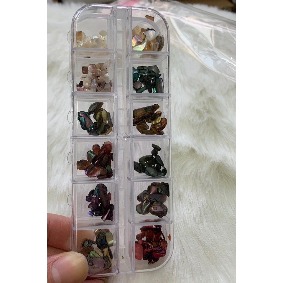 Sét Xà Cừ Sỏi 12 Màu Trang Trí Móng Nail Với Màu Sắc Đẹp Quyến Rũ  - Lẻ 1 Sét
