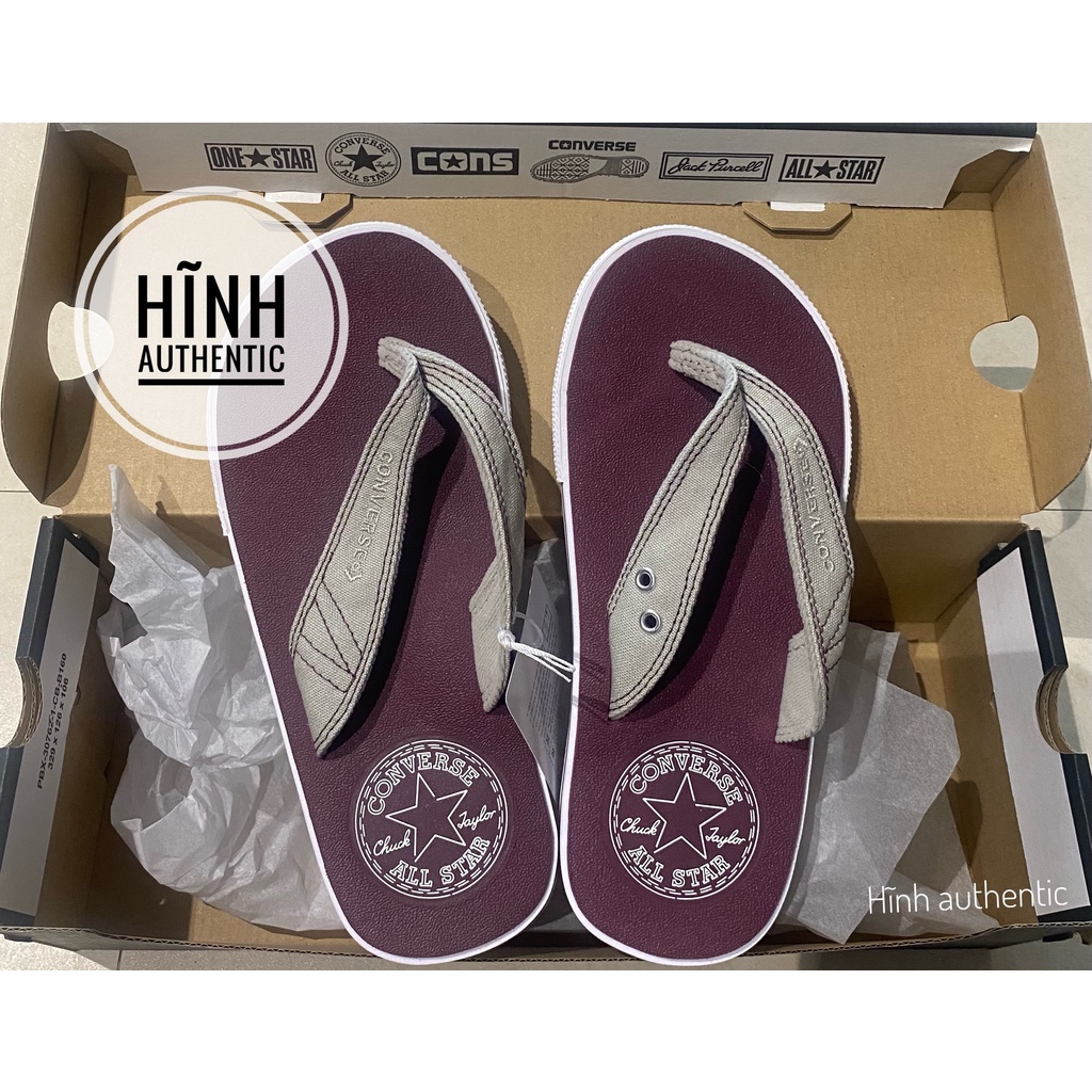 Dép Converse tím than quai xám chính hãng