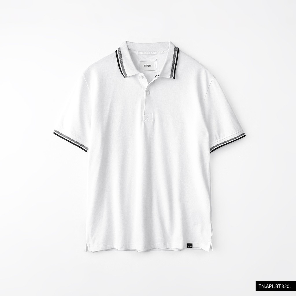 Áo polo nam phối viền vải cotton gai - BENTINO