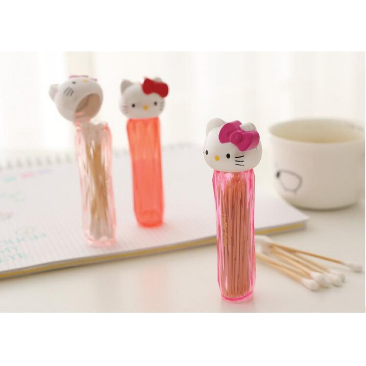 Hộp đựng tăm / bông tăm mini hình Hello Kitty