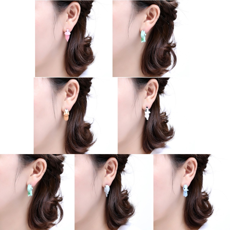 Khuyên tai hình chú cún corgi / cá mập 3D kiểu dáng dễ thương đơn giản