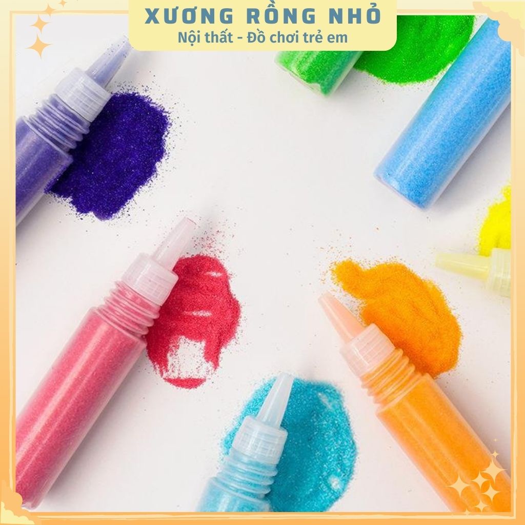 Hộp Tranh Cát 16 tranh tặng kèm 12 màu cát Sand Painting DIY, đồ chơi DIY cho bé sáng tạo