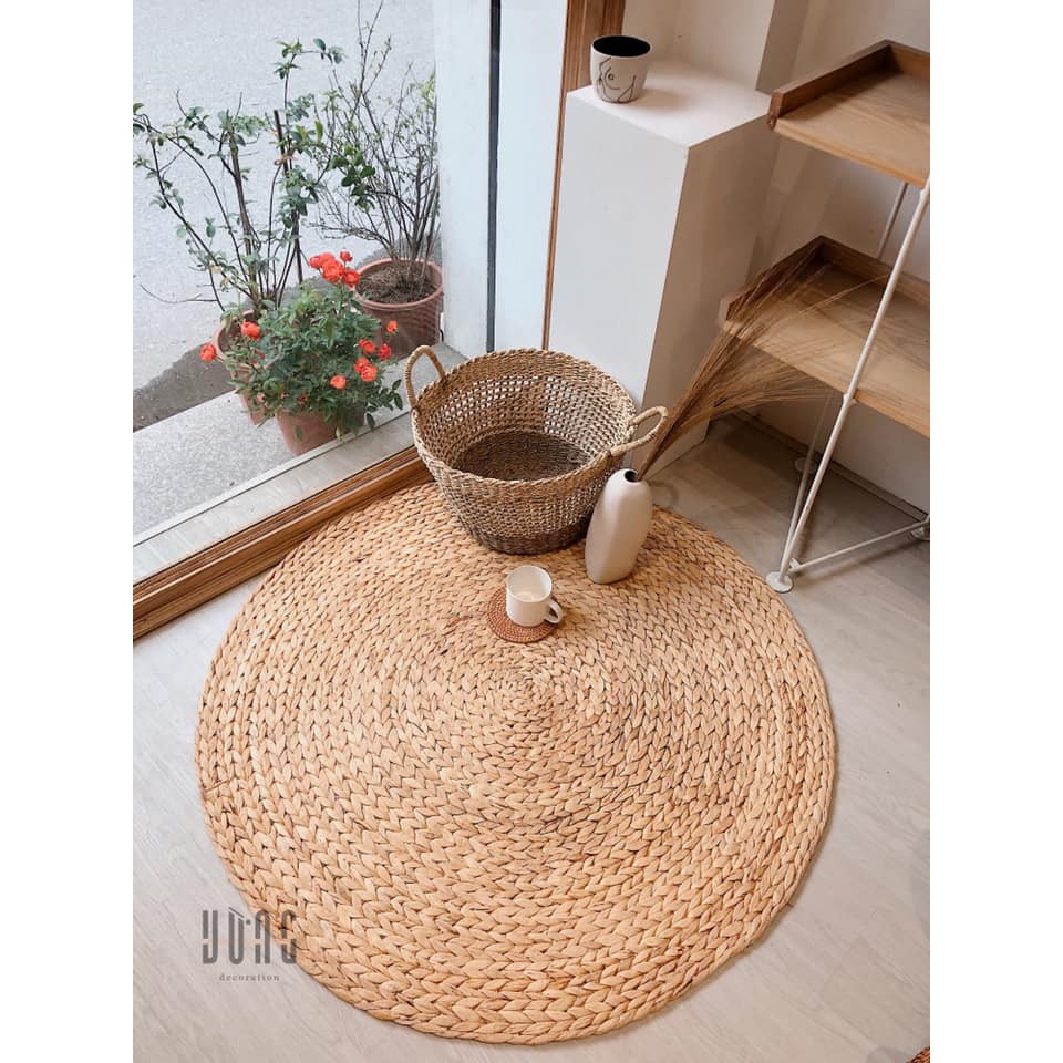 Thảm Bèo, Lục Bình Tròn VỪNG DECOR Thảm Trang Trí Phòng Khách,Phụ Kiện Chụp Ảnh - Hàng VNXK