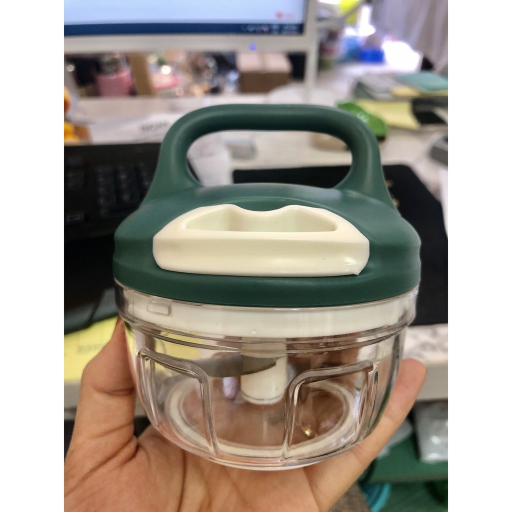 Dụng cụ xay tỏi ớt mini bằng tay Mini Food Chopper kéo dây, máy xay thịt thực phẩm loại đẹp dày dặn giá rẻ