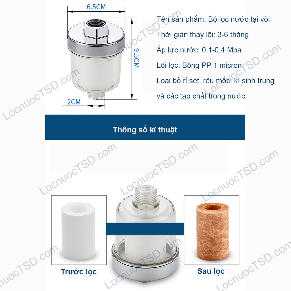 Bộ lọc nước thô gắn vòi trực tiếp