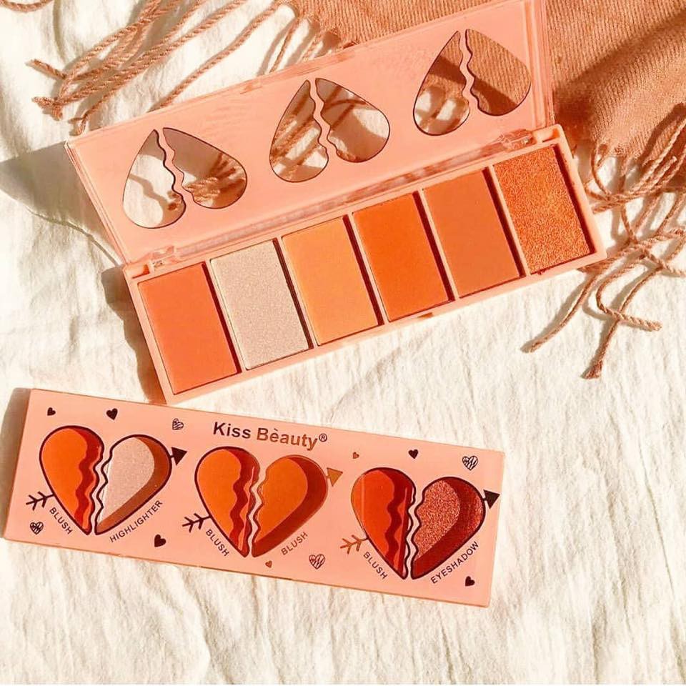 Má Hồng kIss Beauty 6 ô Trái Tim kèm bắt Sáng | BigBuy360 - bigbuy360.vn