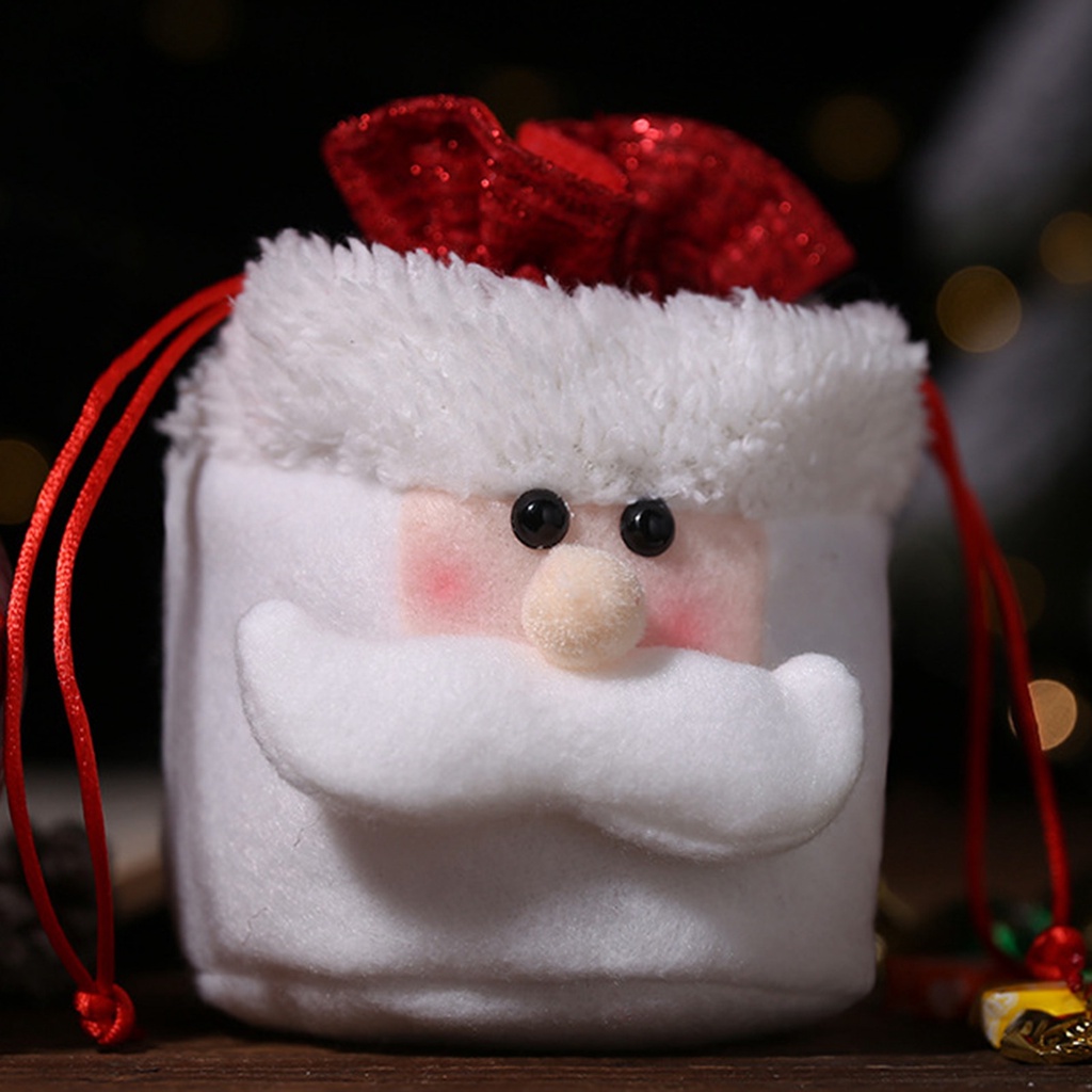 Túi Dây Rút Đựng Quà Giáng Sinh Apple Đa Năng Chống Mài Mòn Thiết Kế Hoạt Hình Không Gian Lớn Có Thể Tái Sử Dụng