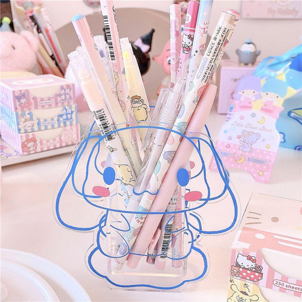 AUGUSTINA Giá Đỡ Bút / Cọ Trang Điểm Bằng Acrylic In Họa Tiết Hoạt Hình My Melody Cinnamoroll