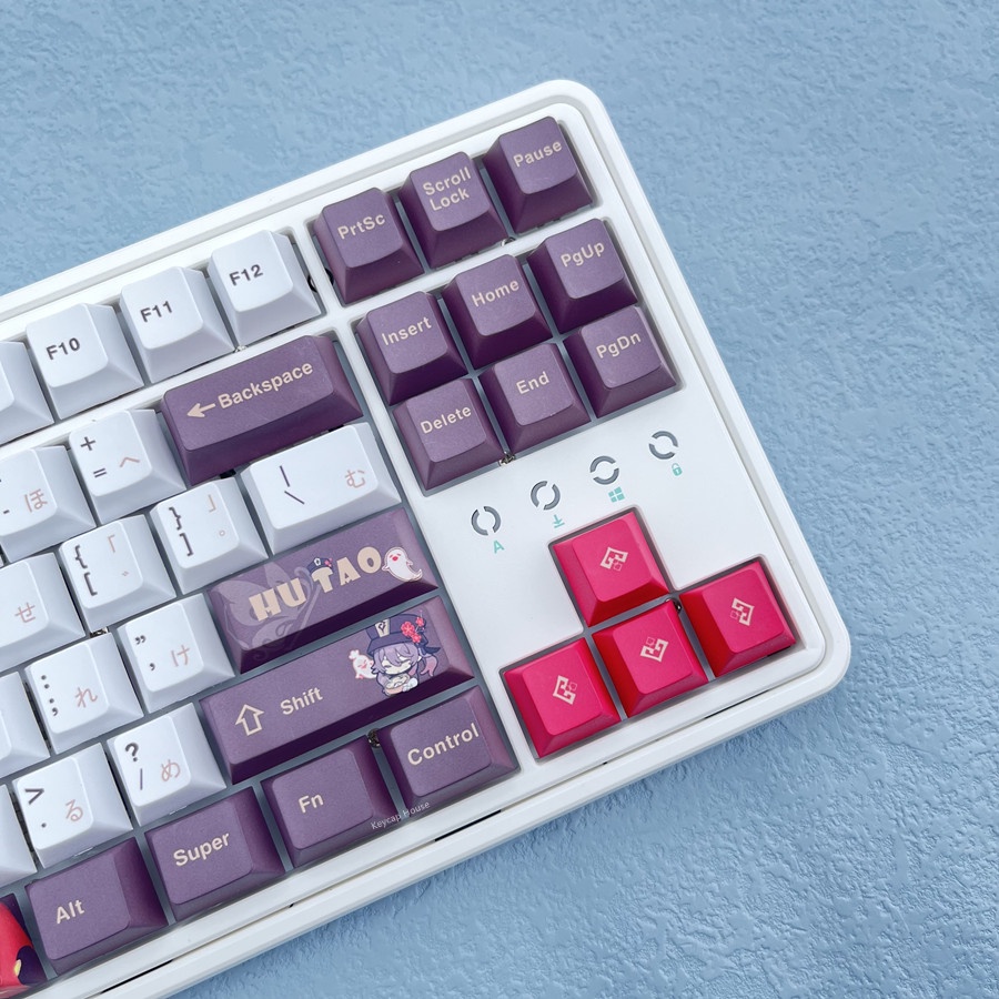 133 Phím Hu Tao Keycap Cherry Hồ sơ Genshin Impact Chủ đề Anime PBT Dye Sub Bàn phím cơ học Keycap