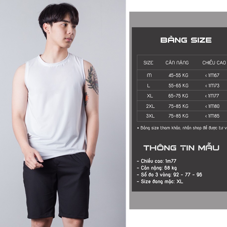 Áo nam sát nách, áo ba lỗ tanktop nam cotton thoáng mát và thấm mồ hôi