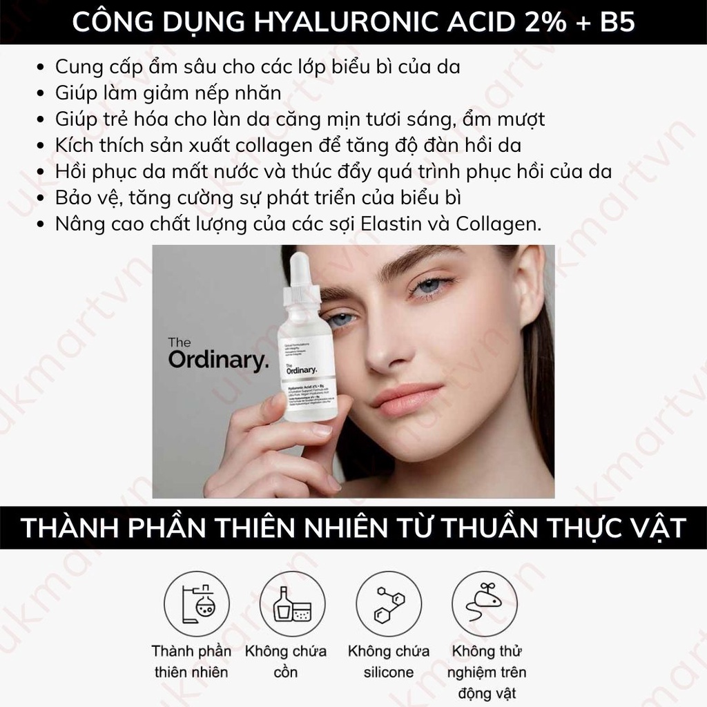 Tinh Chất Dưỡng The Ordinary Hyaluronic Acid 2% + B5 30 ~ 60ml