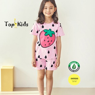 Bộ đồ COTTON cao cấp, bé trai, bé gái DÂU TÂY - Unifriend Hàn Quốc -bộ cộc tay mùa hè, từ 10- 60kg, Topkid_vietnam