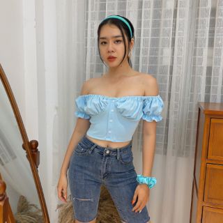ÁO TRỄ VAI BO NGỰC NÚT