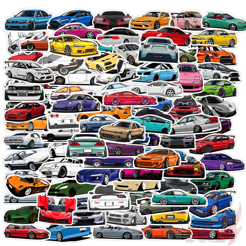 100Pcs/Set ❉ HellaFlush - SuperRun Supercar &amp; Hot Rod Series B Stickers ❉ JDM Racing Cars DIY Fashion Waterproof Decals Doodle Stickers