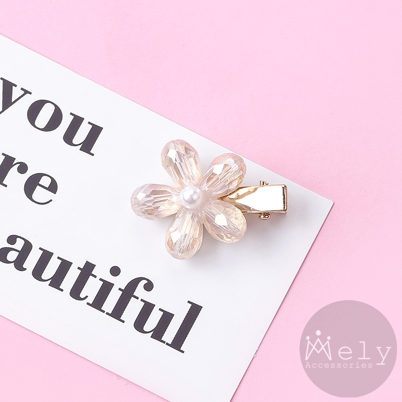 KẸP TÓC HOA PHA LÊ NHIỀU MÀU- MELY 910