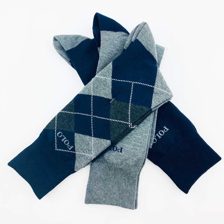 Vớ Polo Ralph Lauren Men's Dress Socks - Set 3 đôi Argyle/ Grey/ Navy