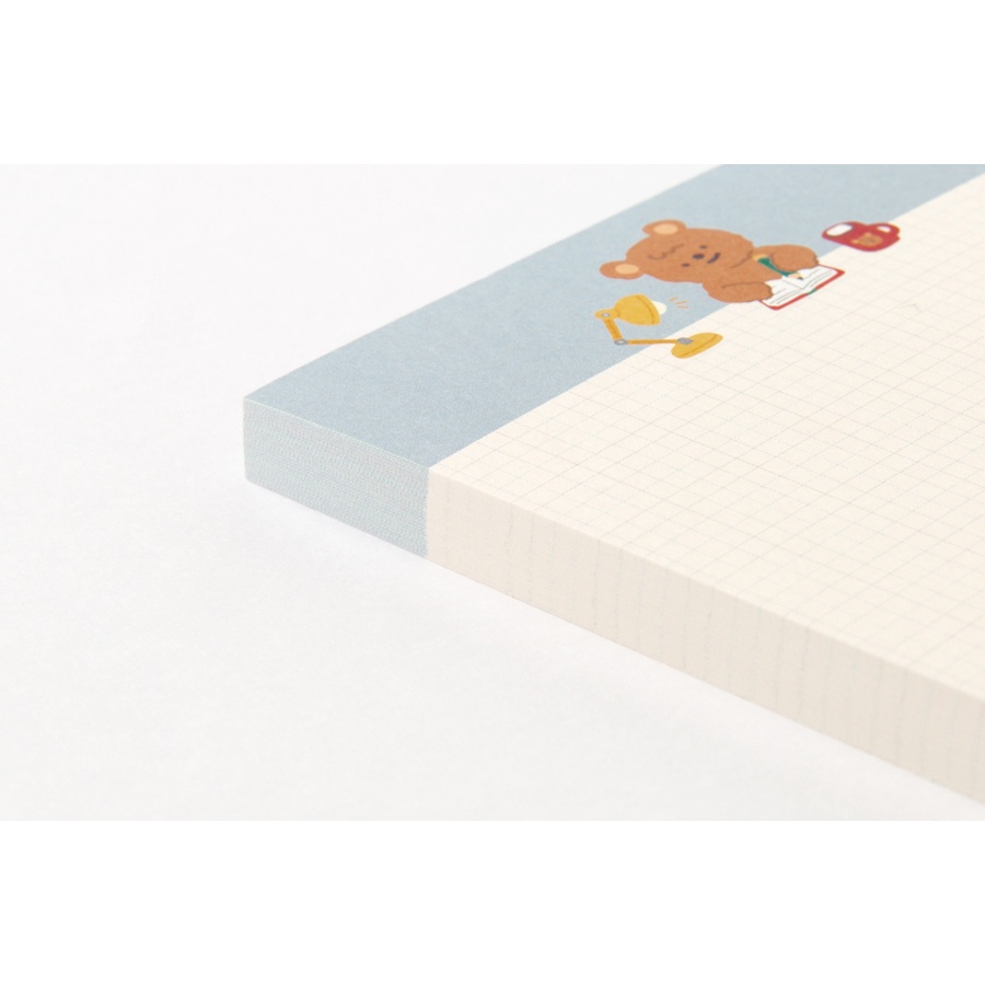 Tập Giấy Ghi Chú Mini ARTBOX Hàn Quốc Kẻ Ô Họa Tiết Gấu Teddy Đáng Yêu