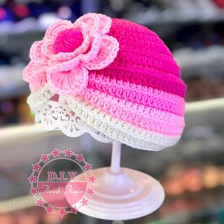 Nón len turban handmade cho bé