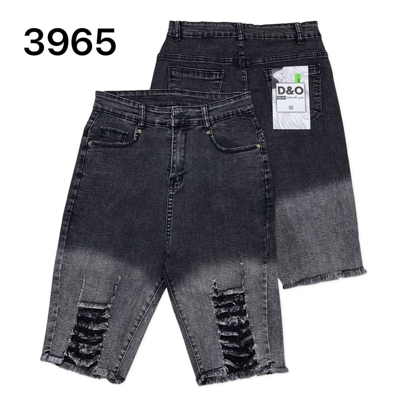 [60-95kg] Quần Ngố BIG SIZE PHOM EO CAO TRÊN RỐN- Quần Jeans Lửng CO GIÃN Xám Ombre Rách 2 Ống
