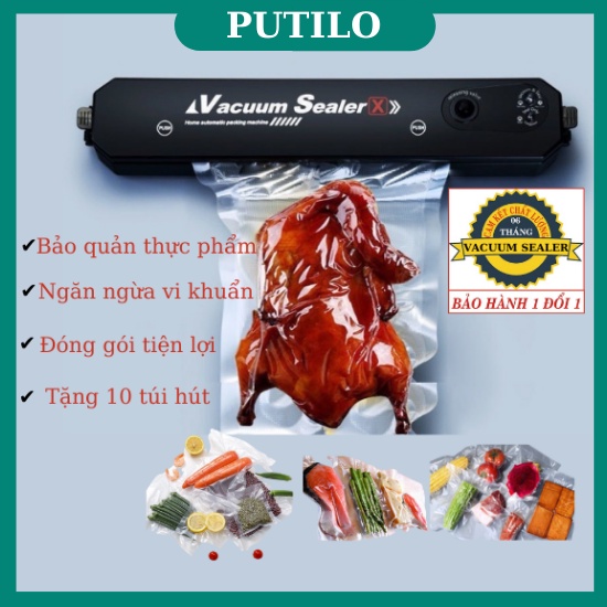 Máy hút chân không mini,máy hút chân không thực phẩm hàn miệng túi Vacuum Sealer (tặng 10 túi hút)