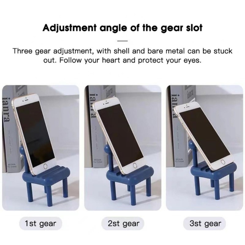 Giá Đỡ Điện Thoại / Máy Tính Bảng Bằng Nhựa Hình Ghế Ngồi Nhiều Màu Tùy Chỉnh 3 Rãnh Tùy Chỉnh Tiện Dụng