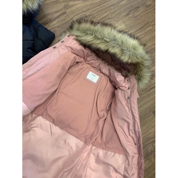 Áo phao hàng VNXK cao cấp mũ lông, áo khoác parka dáng dài lót nỉ cho bé gái lớn, áo khoác ấm mùa đông size to, cỡ đại