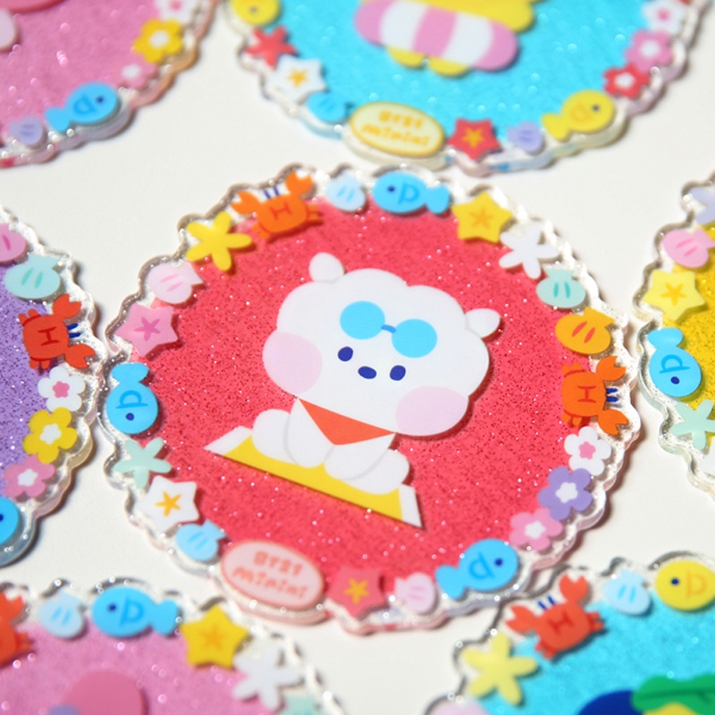 Đế lót ly bằng acrylic hình bts bt21