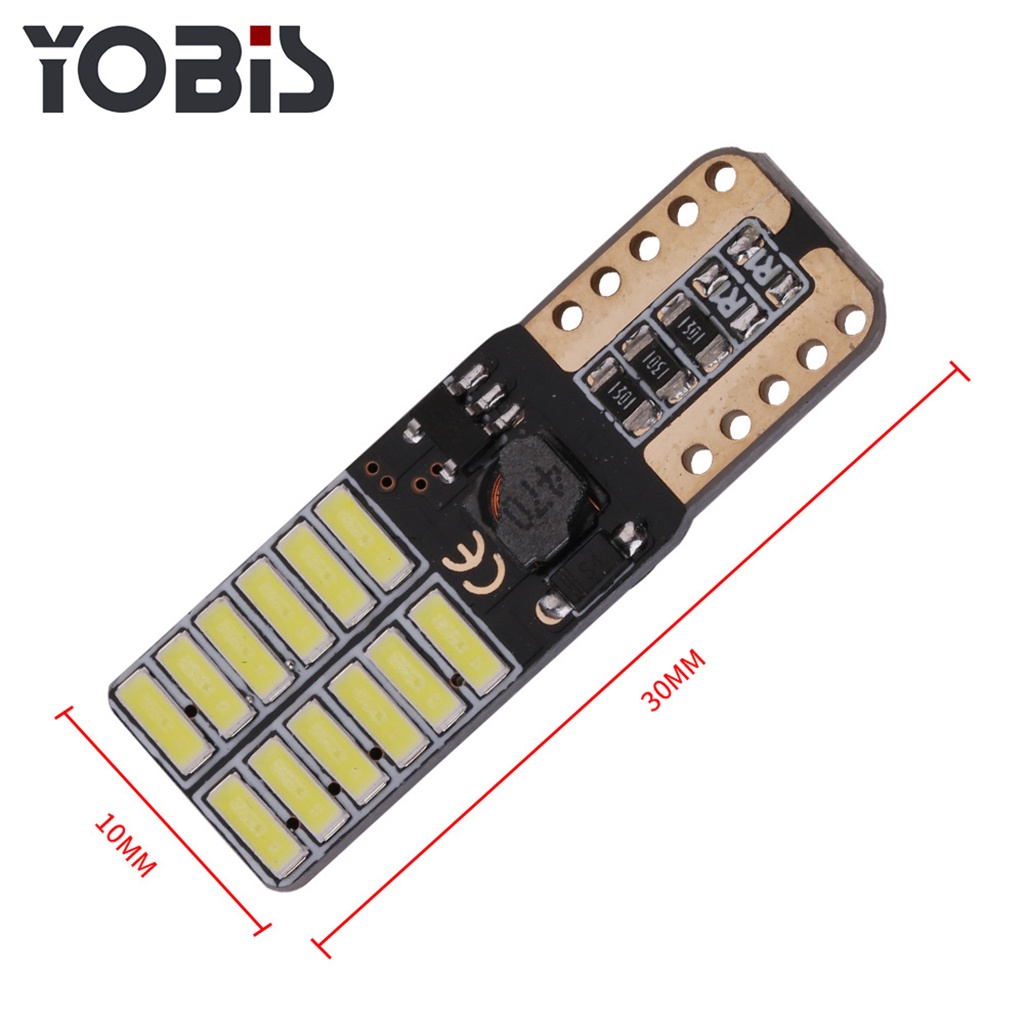 Đèn LED T10 Mini Cao Cấp YOBIS cho Ô Tô Xe Máy Hỗ Trợ Giải Mã Canbus (24 chip SMD 4014)