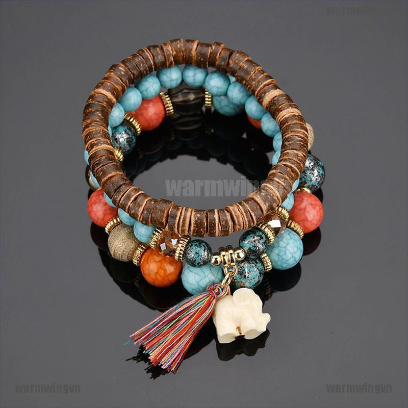 Set 3 Vòng Tay Hạt Phong Cách Bohomian