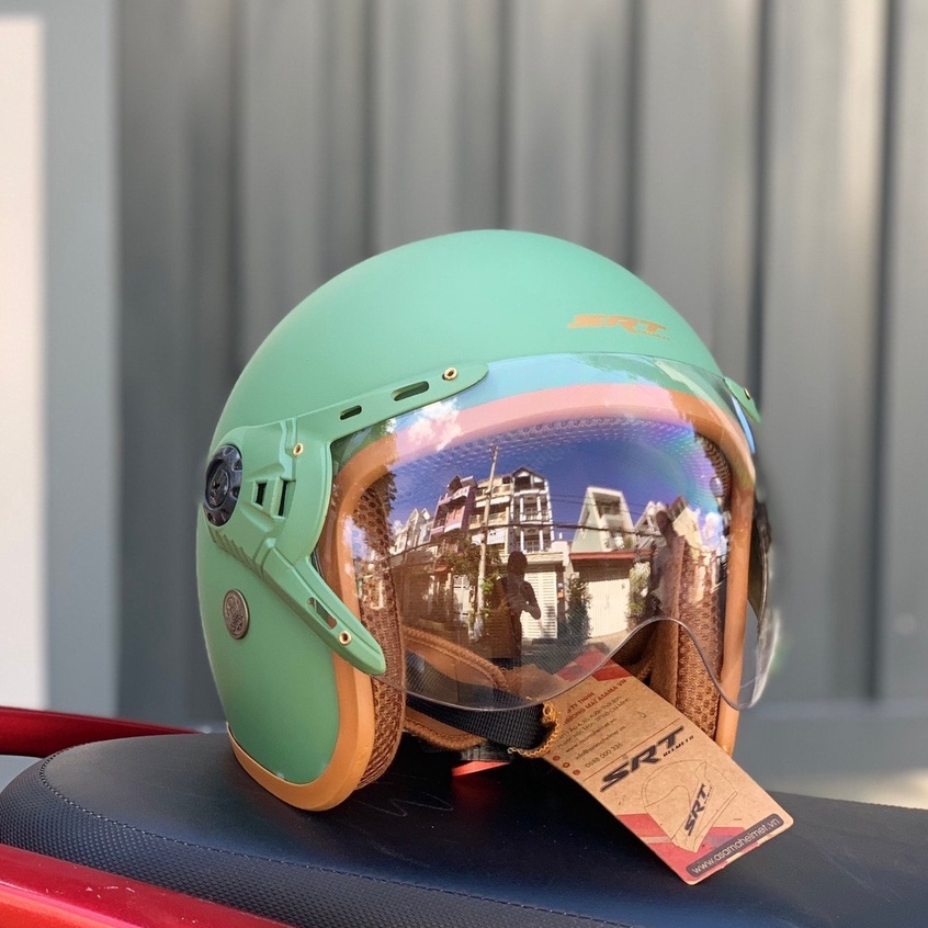 Mũ bảo hiểm 3/4 SRT kính càng chống chói chống tia UV cao cấp