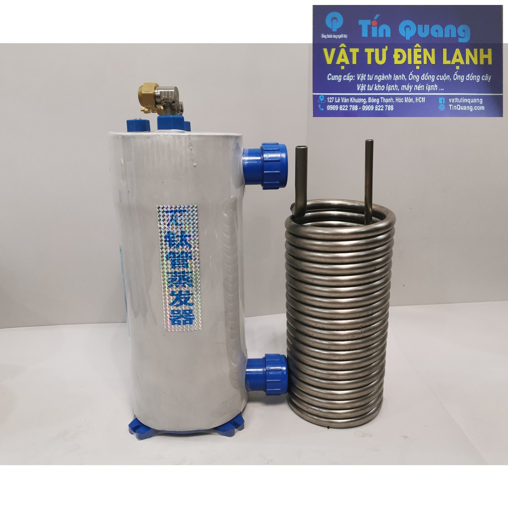 Bầu làm lạnh TITAN 1.5HP làm lạnh nước hồ cá, hải sản, thủy canh