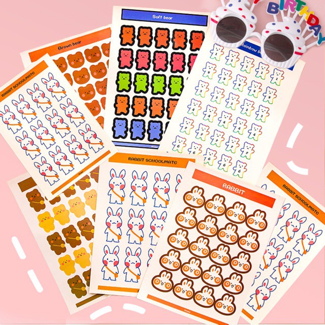 Zanmoo Hà Nội - Sticker DIY 43 hình kute Zanmoo, Sticker trang trí tập,vở, đồ dùng học tập, Vali , bàn học