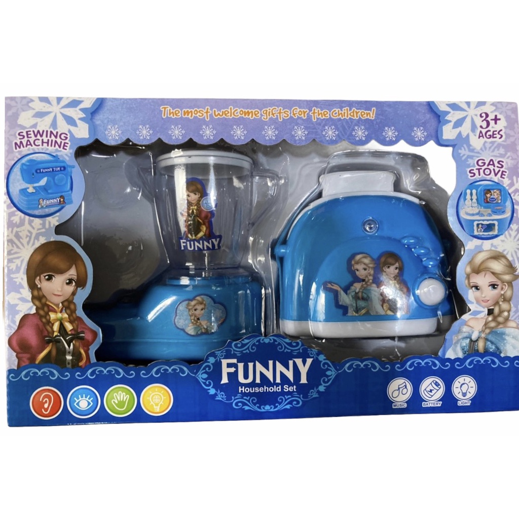 Đồ chơi máy xay sinh tố và máy nướng bánh mì Elsa cho bé