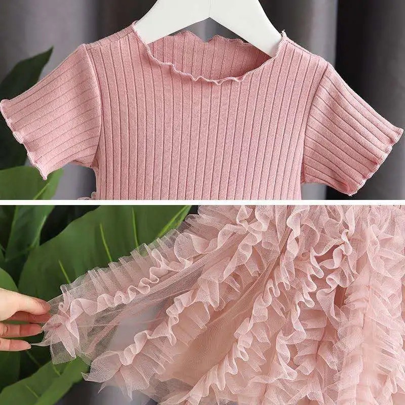 Váy thun phối ren bồng công chúa cho bé 8-25kg