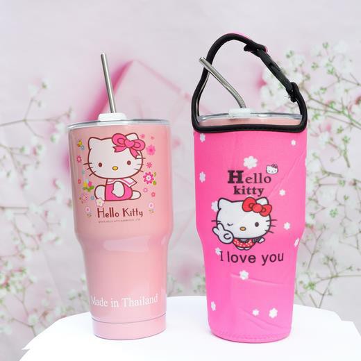 XC Ly giữ nhiệt inox 900ml hình doraemon, kitty tặng kèm ống hút và túi vải NPP Shoptido 25