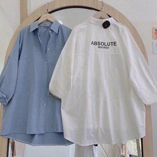 Áo sơ mi đũi Oversize, sơ mi chữ lưng, áo đũi trơn có kèm ảnh thật chuẩn from Uzzlang
