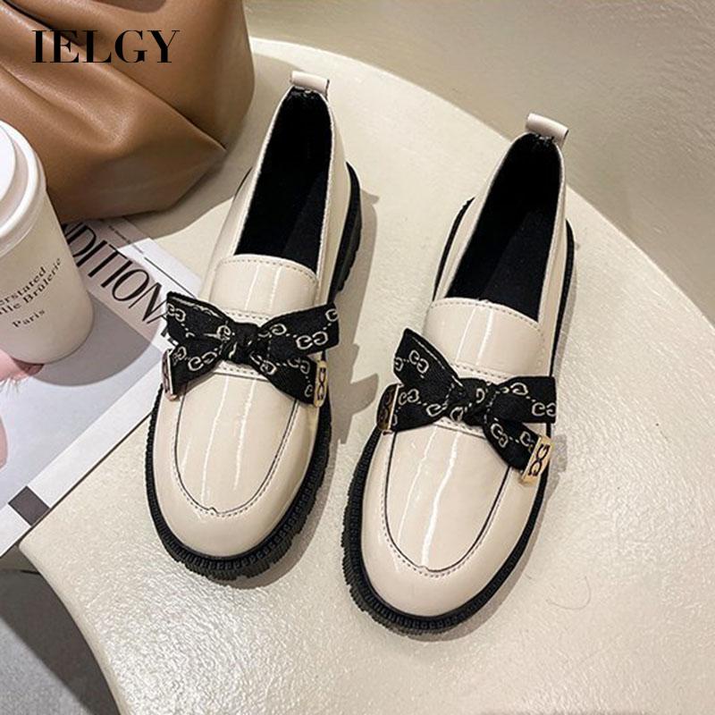 Giày Lười Đính Nơ Chữ Cái Phong Cách Anh Quốc Thời Trang Cho Nữ