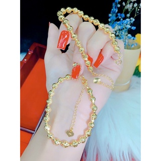 Vòng tay nữ kiểu châu mạ vàng 18