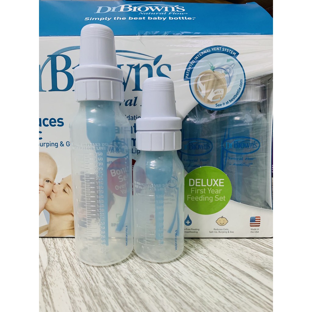 Bình sữa Dr Brown cổ hẹp 60ml, 120ml, 250ml